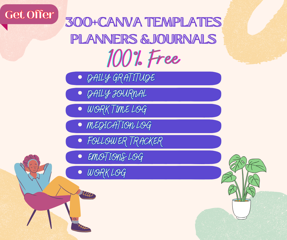 300+canva templates planners &journals